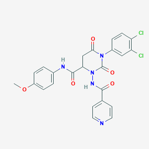 molecular formula C24H19Cl2N5O5 B11590688 1-(3,4-dichlorophenyl)-N-(4-methoxyphenyl)-2,6-dioxo-3-[(pyridin-4-ylcarbonyl)amino]hexahydropyrimidine-4-carboxamide 