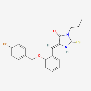 molecular formula C20H19BrN2O2S B11590695 (5Z)-5-{2-[(4-bromobenzyl)oxy]benzylidene}-3-propyl-2-thioxoimidazolidin-4-one 