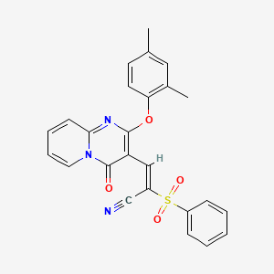 molecular formula C25H19N3O4S B11590707 (2E)-3-[2-(2,4-dimethylphenoxy)-4-oxo-4H-pyrido[1,2-a]pyrimidin-3-yl]-2-(phenylsulfonyl)prop-2-enenitrile 