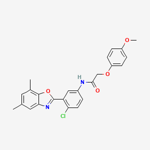 N-[4-chloro-3-(5,7-dimethyl-1,3-benzoxazol-2-yl)phenyl]-2-(4-methoxyphenoxy)acetamide