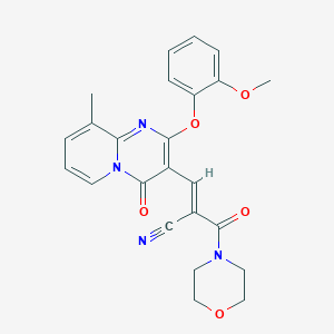 (2E)-3-[2-(2-methoxyphenoxy)-9-methyl-4-oxo-4H-pyrido[1,2-a]pyrimidin-3-yl]-2-(morpholin-4-ylcarbonyl)prop-2-enenitrile