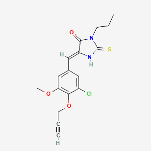 (5Z)-5-[3-chloro-5-methoxy-4-(prop-2-yn-1-yloxy)benzylidene]-3-propyl-2-thioxoimidazolidin-4-one