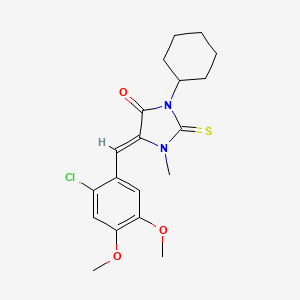 molecular formula C19H23ClN2O3S B11590747 (5Z)-5-[(2-chloro-4,5-dimethoxyphenyl)methylidene]-3-cyclohexyl-1-methyl-2-sulfanylideneimidazolidin-4-one 