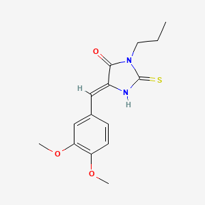 (5Z)-5-[(3,4-dimethoxyphenyl)methylidene]-3-propyl-2-sulfanylideneimidazolidin-4-one