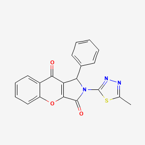 molecular formula C20H13N3O3S B11590777 2-(5-Methyl-1,3,4-thiadiazol-2-yl)-1-phenyl-1,2-dihydrochromeno[2,3-c]pyrrole-3,9-dione 