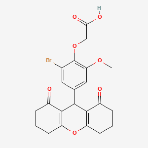 molecular formula C22H21BrO7 B11590801 [2-bromo-4-(1,8-dioxo-2,3,4,5,6,7,8,9-octahydro-1H-xanthen-9-yl)-6-methoxyphenoxy]acetic acid 