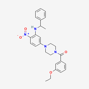 (3-Ethoxyphenyl)(4-{4-nitro-3-[(1-phenylethyl)amino]phenyl}piperazin-1-yl)methanone