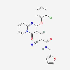 (2E)-3-[2-(2-chlorophenoxy)-4-oxo-4H-pyrido[1,2-a]pyrimidin-3-yl]-2-cyano-N-(furan-2-ylmethyl)prop-2-enamide