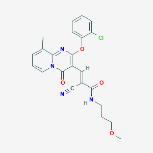 molecular formula C23H21ClN4O4 B11590827 (2E)-3-[2-(2-chlorophenoxy)-9-methyl-4-oxo-4H-pyrido[1,2-a]pyrimidin-3-yl]-2-cyano-N-(3-methoxypropyl)prop-2-enamide 