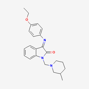 (3E)-3-[(4-Ethoxyphenyl)imino]-1-[(3-methylpiperidin-1-YL)methyl]-2,3-dihydro-1H-indol-2-one