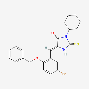 molecular formula C23H23BrN2O2S B11590838 (5Z)-5-[2-(benzyloxy)-5-bromobenzylidene]-3-cyclohexyl-2-thioxoimidazolidin-4-one 