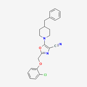 molecular formula C23H22ClN3O2 B11590844 5-(4-Benzylpiperidin-1-yl)-2-[(2-chlorophenoxy)methyl]-1,3-oxazole-4-carbonitrile 