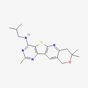 5,5,13-trimethyl-N-(2-methylpropyl)-6-oxa-17-thia-2,12,14-triazatetracyclo[8.7.0.03,8.011,16]heptadeca-1,3(8),9,11,13,15-hexaen-15-amine