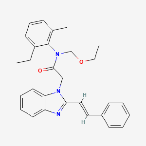 N-(ethoxymethyl)-N-(2-ethyl-6-methylphenyl)-2-{2-[(E)-2-phenylethenyl]-1H-benzimidazol-1-yl}acetamide