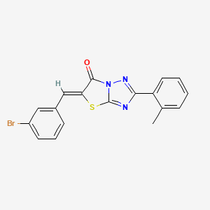 molecular formula C18H12BrN3OS B11590894 (5Z)-5-(3-bromobenzylidene)-2-(2-methylphenyl)[1,3]thiazolo[3,2-b][1,2,4]triazol-6(5H)-one 