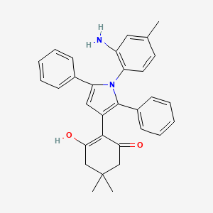 molecular formula C31H30N2O2 B11590905 2-[1-(2-amino-4-methylphenyl)-2,5-diphenyl-1H-pyrrol-3-yl]-3-hydroxy-5,5-dimethylcyclohex-2-en-1-one 