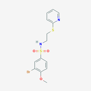 molecular formula C14H15BrN2O3S2 B11590912 3-bromo-4-methoxy-N-[2-(pyridin-2-ylsulfanyl)ethyl]benzenesulfonamide 