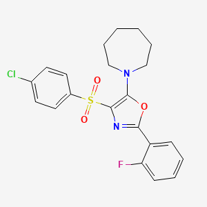 1-{4-[(4-Chlorophenyl)sulfonyl]-2-(2-fluorophenyl)-1,3-oxazol-5-yl}azepane