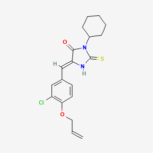 molecular formula C19H21ClN2O2S B11590974 (5Z)-5-[3-chloro-4-(prop-2-en-1-yloxy)benzylidene]-3-cyclohexyl-2-thioxoimidazolidin-4-one 