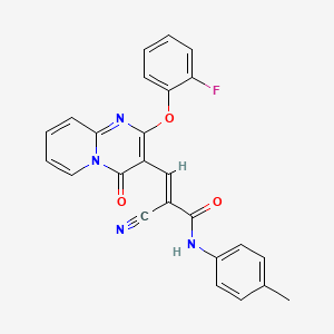 (2E)-2-cyano-3-[2-(2-fluorophenoxy)-4-oxo-4H-pyrido[1,2-a]pyrimidin-3-yl]-N-(4-methylphenyl)prop-2-enamide