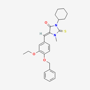 (5Z)-5-[4-(benzyloxy)-3-ethoxybenzylidene]-3-cyclohexyl-1-methyl-2-thioxoimidazolidin-4-one