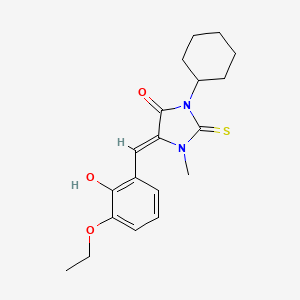 molecular formula C19H24N2O3S B11591025 (5Z)-3-cyclohexyl-5-[(3-ethoxy-2-hydroxyphenyl)methylidene]-1-methyl-2-sulfanylideneimidazolidin-4-one 