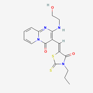 2-[(2-hydroxyethyl)amino]-3-[(Z)-(4-oxo-3-propyl-2-thioxo-1,3-thiazolidin-5-ylidene)methyl]-4H-pyrido[1,2-a]pyrimidin-4-one