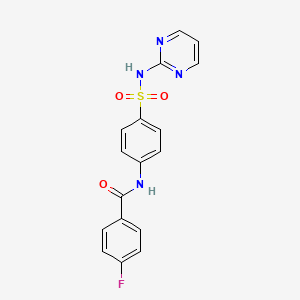 molecular formula C17H13FN4O3S B11591042 4-fluoro-N-[4-(pyrimidin-2-ylsulfamoyl)phenyl]benzamide 