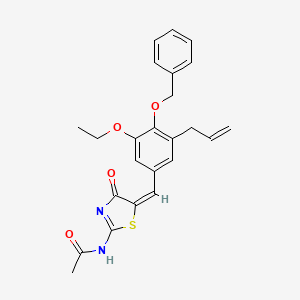 N-{(5E)-5-[4-(benzyloxy)-3-ethoxy-5-(prop-2-en-1-yl)benzylidene]-4-oxo-4,5-dihydro-1,3-thiazol-2-yl}acetamide