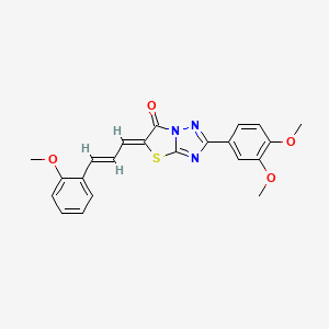 (5Z)-2-(3,4-dimethoxyphenyl)-5-[(2E)-3-(2-methoxyphenyl)prop-2-enylidene][1,3]thiazolo[3,2-b][1,2,4]triazol-6(5H)-one