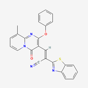 (2E)-2-(1,3-Benzothiazol-2-YL)-3-{9-methyl-4-oxo-2-phenoxy-4H-pyrido[1,2-A]pyrimidin-3-YL}prop-2-enenitrile