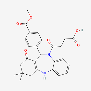 4-{11-[4-(methoxycarbonyl)phenyl]-3,3-dimethyl-1-oxo-1,2,3,4,5,11-hexahydro-10H-dibenzo[b,e][1,4]diazepin-10-yl}-4-oxobutanoic acid