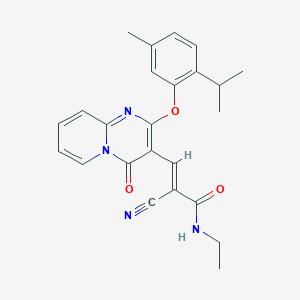 (2E)-2-cyano-N-ethyl-3-{2-[5-methyl-2-(propan-2-yl)phenoxy]-4-oxo-4H-pyrido[1,2-a]pyrimidin-3-yl}prop-2-enamide