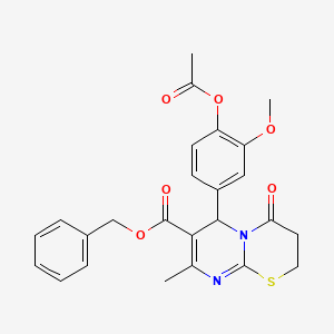 benzyl 6-[4-(acetyloxy)-3-methoxyphenyl]-8-methyl-4-oxo-3,4-dihydro-2H,6H-pyrimido[2,1-b][1,3]thiazine-7-carboxylate