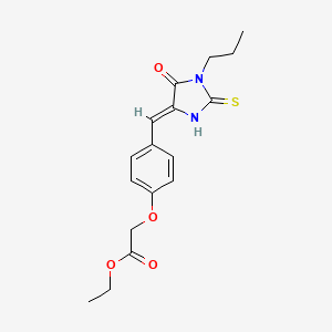 ethyl {4-[(Z)-(5-oxo-1-propyl-2-thioxoimidazolidin-4-ylidene)methyl]phenoxy}acetate