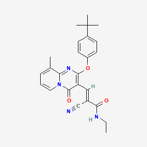 (2E)-3-[2-(4-tert-butylphenoxy)-9-methyl-4-oxo-4H-pyrido[1,2-a]pyrimidin-3-yl]-2-cyano-N-ethylprop-2-enamide