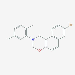 molecular formula C20H18BrNO B11591248 8-bromo-2-(2,5-dimethylphenyl)-2,3-dihydro-1H-naphtho[1,2-e][1,3]oxazine 