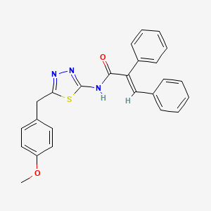 (2E)-N-[5-(4-methoxybenzyl)-1,3,4-thiadiazol-2-yl]-2,3-diphenylprop-2-enamide