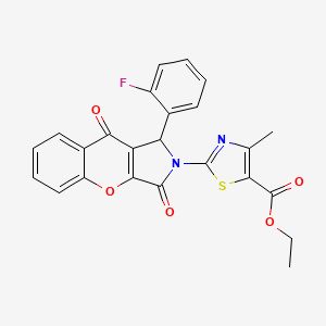 molecular formula C24H17FN2O5S B11591265 ethyl 2-[1-(2-fluorophenyl)-3,9-dioxo-3,9-dihydrochromeno[2,3-c]pyrrol-2(1H)-yl]-4-methyl-1,3-thiazole-5-carboxylate 