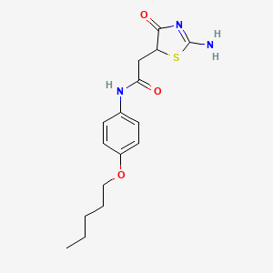 2-(2-imino-4-oxo-1,3-thiazolidin-5-yl)-N-[4-(pentyloxy)phenyl]acetamide