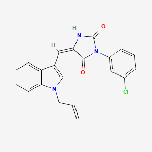 (5E)-3-(3-chlorophenyl)-5-{[1-(prop-2-en-1-yl)-1H-indol-3-yl]methylidene}imidazolidine-2,4-dione