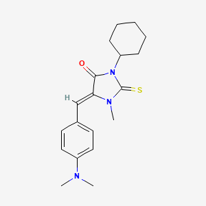 molecular formula C19H25N3OS B11591276 (5Z)-3-cyclohexyl-5-[4-(dimethylamino)benzylidene]-1-methyl-2-thioxoimidazolidin-4-one 