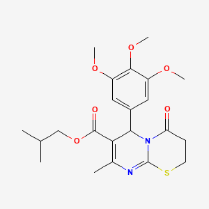 isobutyl 8-methyl-4-oxo-6-(3,4,5-trimethoxyphenyl)-3,4-dihydro-2H,6H-pyrimido[2,1-b][1,3]thiazine-7-carboxylate