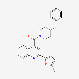 (4-Benzylpiperidin-1-yl)[2-(5-methylfuran-2-yl)quinolin-4-yl]methanone