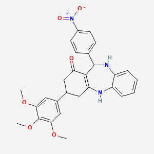 11-(4-nitrophenyl)-3-(3,4,5-trimethoxyphenyl)-2,3,4,5,10,11-hexahydro-1H-dibenzo[b,e][1,4]diazepin-1-one