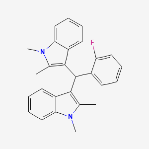 molecular formula C27H25FN2 B11591357 3-[(1,2-dimethyl-1H-indol-3-yl)(2-fluorophenyl)methyl]-1,2-dimethyl-1H-indole 