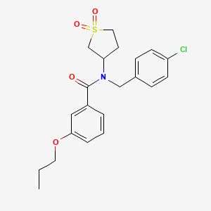 molecular formula C21H24ClNO4S B11591372 N-(4-chlorobenzyl)-N-(1,1-dioxidotetrahydrothiophen-3-yl)-3-propoxybenzamide 