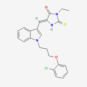 molecular formula C23H22ClN3O2S B11591377 (5Z)-5-({1-[3-(2-chlorophenoxy)propyl]-1H-indol-3-yl}methylidene)-3-ethyl-2-thioxoimidazolidin-4-one 