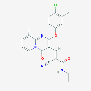 (2E)-3-[2-(4-chloro-3-methylphenoxy)-9-methyl-4-oxo-4H-pyrido[1,2-a]pyrimidin-3-yl]-2-cyano-N-ethylprop-2-enamide