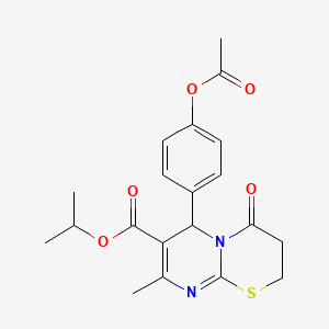 molecular formula C20H22N2O5S B11591441 isopropyl 6-[4-(acetyloxy)phenyl]-8-methyl-4-oxo-3,4-dihydro-2H,6H-pyrimido[2,1-b][1,3]thiazine-7-carboxylate CAS No. 609795-27-9